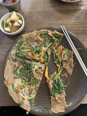 Acorn pancake - delicious  at Soonnam Siraegi - Myeongdong 10-gi in Seoul