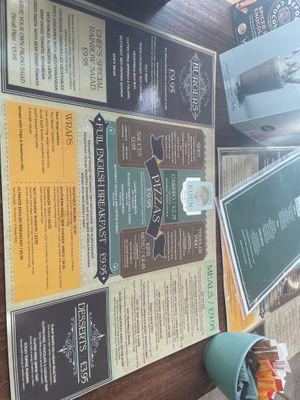 Menu ( fully vegan according to staff ) at Garden of Eden in Windsor