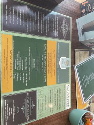 Menu ( fully vegan according to staff ) at Garden of Eden in Windsor