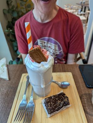 Vegan milkshake with free brownie at Garden of Eden in Windsor