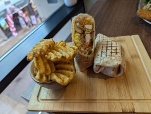 Vegan southern-fried 'chicken' wrap at Garden of Eden in Windsor