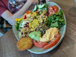 Vegan salad with rosti at Garden of Eden in Windsor