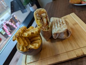 Wrap with latticed potatoes at Garden of Eden in Windsor