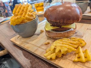 Spicy bean burger at Garden of Eden in Windsor