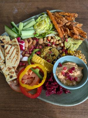 Harrisa hummus plate at Garden of Eden in Windsor