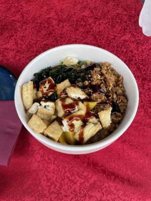 Teriyaki poke bowl  at Yuga Sushi in Venice