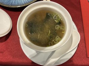 Miso soup   at Yuga Sushi in Venice