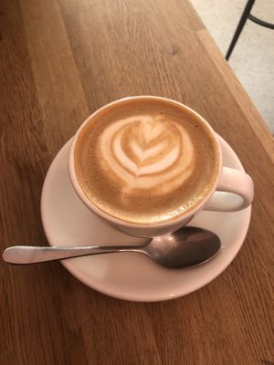 Flat white with oat milk   at Greasy Spoon - St Göransgatan in Stockholm