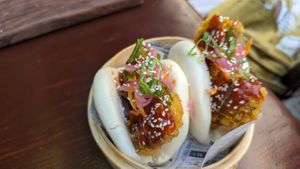 Vegan bao buns at Vintage Bar in Hvar