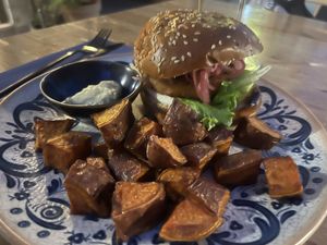 Katsu burger   at Masha Vegeteria in Jelsa