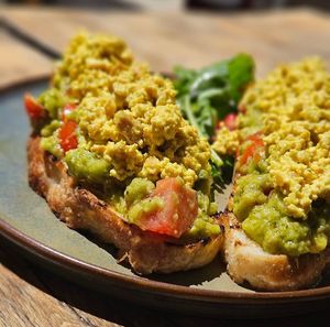 Tofu and avocado  at Masha Vegeteria in Jelsa
