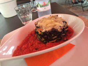 Black rice dish at Freschette BioBistrot in Palermo