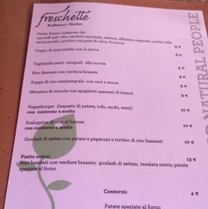 Menu Today at Freschette BioBistrot in Palermo