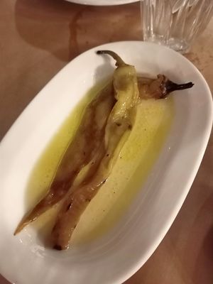 Grilled chili red pepper at Rediviva Cucina Povera in Thessaloniki