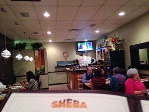 Walking in before sitting at Sheba in Rockville