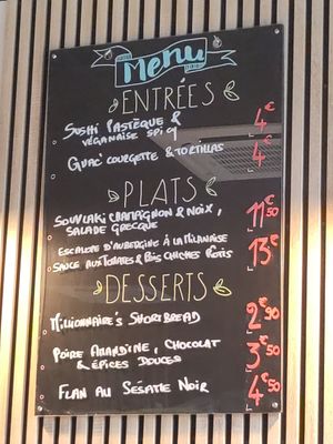 Menu 04.09.25 at Sambuca in Clermont-ferrand