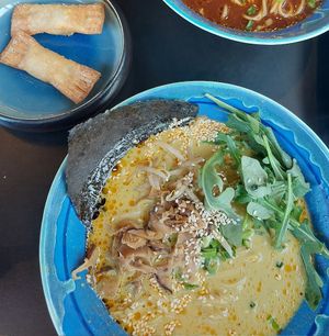 Curry ramen with dumplings at Ram 'n' Base in Bialystok