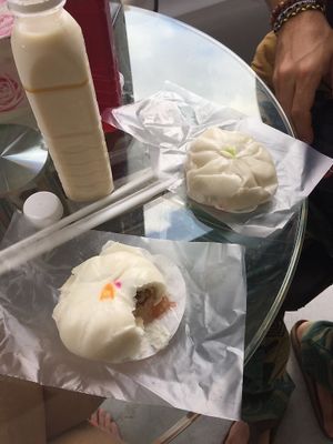 Mushroom/bamboo sprouts buns  at Pun-Pao Steamed Buns in Chiang Mai
