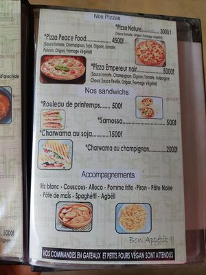 Menu 4.4 at Peace Food in Cotonou