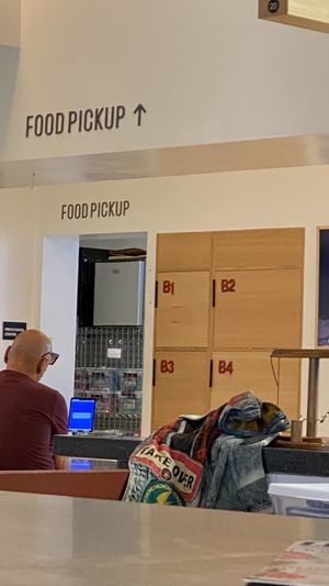 Can order food to go and pick up here  at Alton Food Hall in Miami Beach