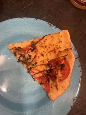 margarita pizza with vegan cheese  at Brickyard Hollow in Freeport