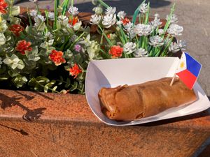 Spring roll at Vegan Night Market in New York City