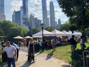 In mid-Central Park at Vegan Night Market in New York City