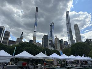 The view from the tables  at Vegan Night Market in New York City