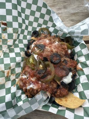 Nachos from Pinche Vegana  at Vegan Night Market in New York City