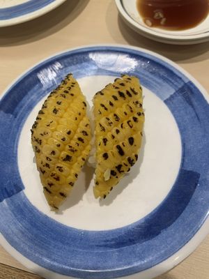 grilled corn  at Sushino Musashi in Kyoto