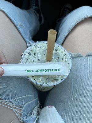 Compostable boba straws!  at TeaStori in Gainesville