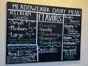 Menu February 2026  at Meadowlark Dairy  in Pleasanton