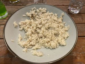 Vegan risotto  at Hermit's Restaurant in Dhigurah