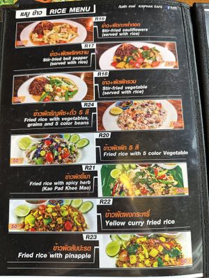 Menu  at Kinphak Cafe  in Chiang Mai