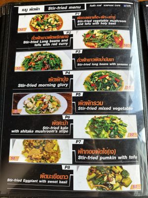 Menu  at Kinphak Cafe  in Chiang Mai