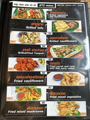 Menu  at Kinphak Cafe  in Chiang Mai