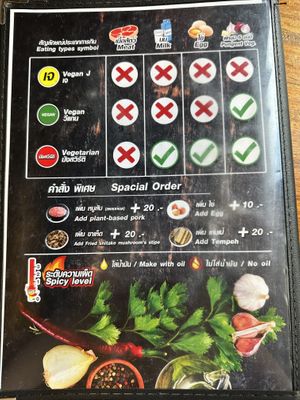 All dishes are vegan with (unfortunately) the option to add egg   at Kinphak Cafe  in Chiang Mai