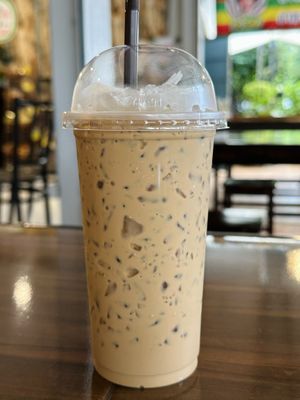 Coconut milk smoothie with coffee, ice (40 THB)  at Kinphak Cafe  in Chiang Mai