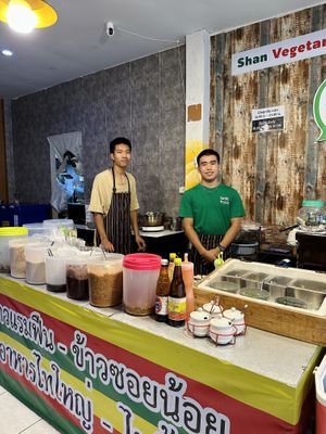 The sweet staff   at Kinphak Cafe  in Chiang Mai