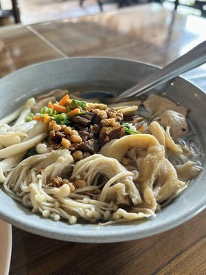 Rice noodles clear soup (50 THB)  at Kinphak Cafe  in Chiang Mai