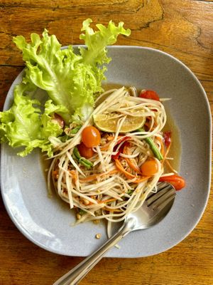 Thai style papaya salad (50 THB)  at Kinphak Cafe  in Chiang Mai