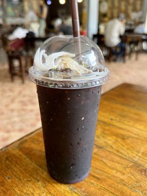 Iced coconut juice with black coffee (40 THB)  at Kinphak Cafe  in Chiang Mai