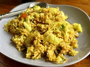 Fermented cabbage rice (50 THB)  at Kinphak Cafe  in Chiang Mai