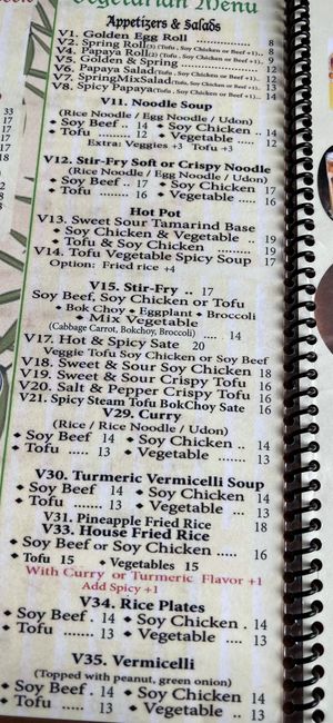 Veg menu   at Sachi Ramen & Robata Bar in Santa Barbara