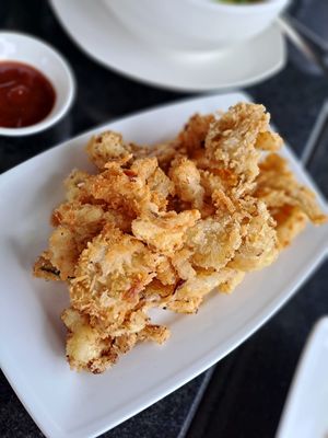 Deep fried Oyster mushrooms at Veggie Café - Galaxy Star Angkor Hotel in Siem Reap