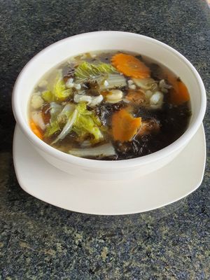 Sea weed veggie soup at Veggie Café - Galaxy Star Angkor Hotel in Siem Reap