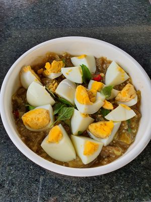 Eggs plus Egg Plant Delight at Veggie Café - Galaxy Star Angkor Hotel in Siem Reap