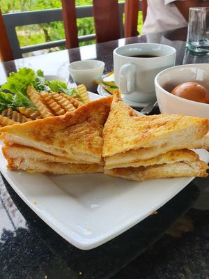 Eggs Sandwich Toast 🥪 😋 at Veggie Café - Galaxy Star Angkor Hotel in Siem Reap