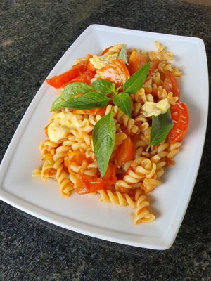 Chessy 🍅 Tomato Pasta at Veggie Café - Galaxy Star Angkor Hotel in Siem Reap