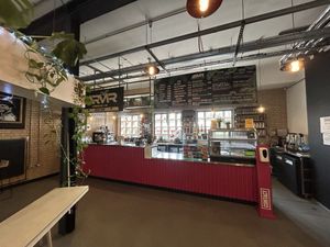 View of ordering area and current menu as of 04 April 2024  at Armr Cafe Kitchen in Manchester